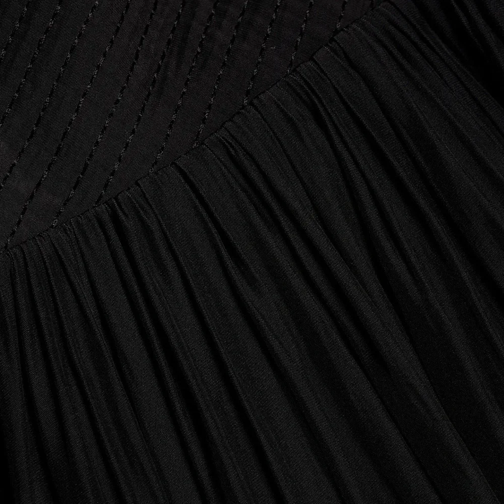 Ramy Brook Black August Pleated Maxi Dress